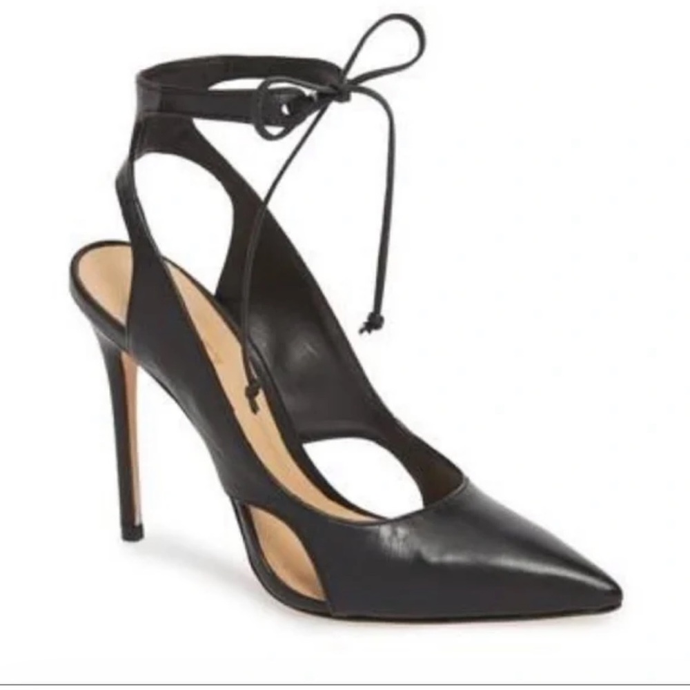 Schutz Black Patent Leather Slingback Heels